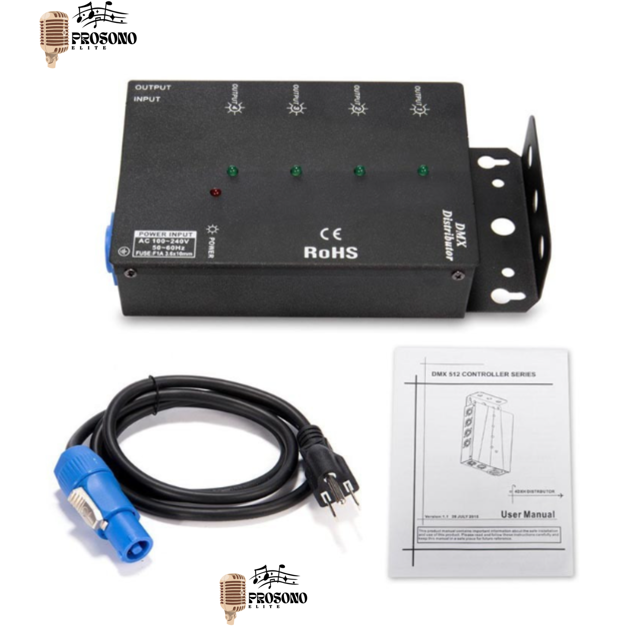 Distributeur DMX 4 Canaux - Amplificateur d'Éclairage Professionnel